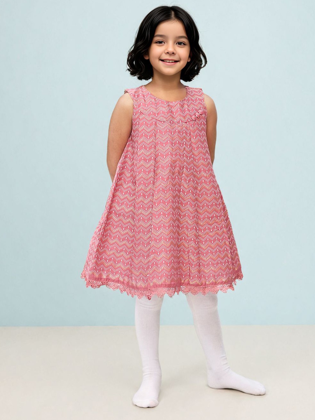 

Toonyport Girl Print Fit & Flare Dress, Pink