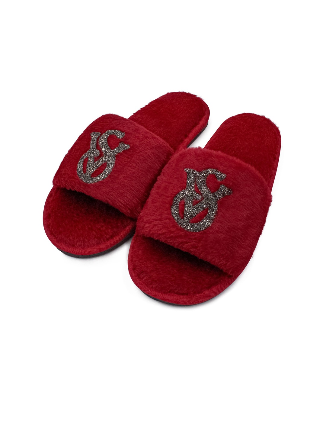 

JENNA Women Embellished Room Slippers, Red