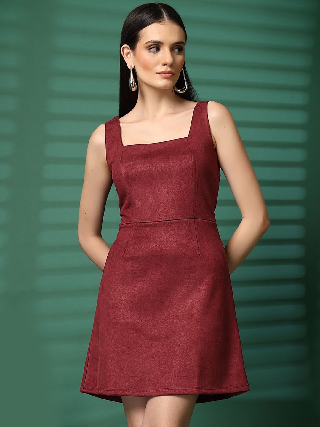

STYLECAST X KASSUALLY Women A-Line Dress, Maroon