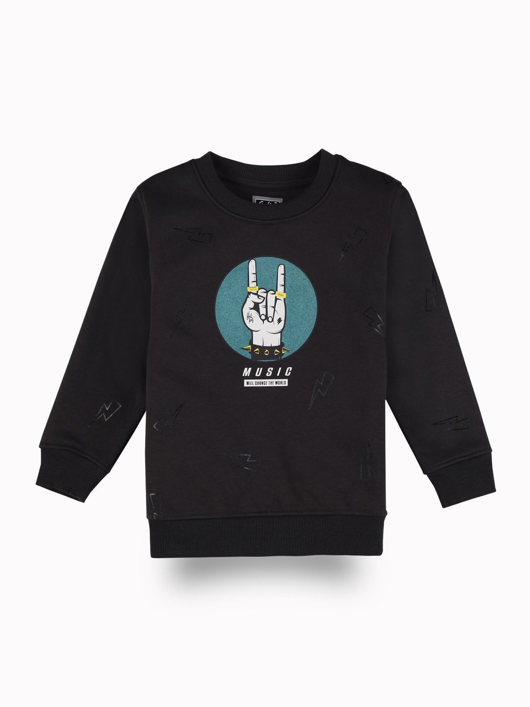 

Gini and Jony Boys Graphic Printed Sweatshirt, Black