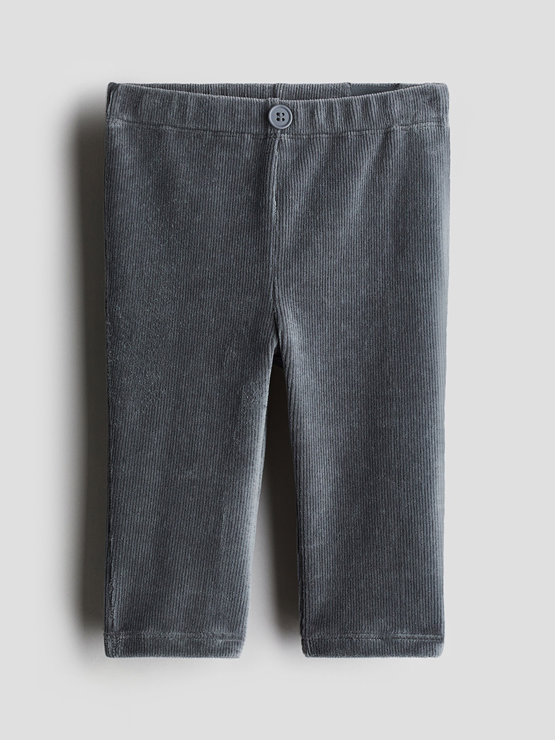 

H&M Kids Cotton Solid Ankle-Length Leggings, Grey