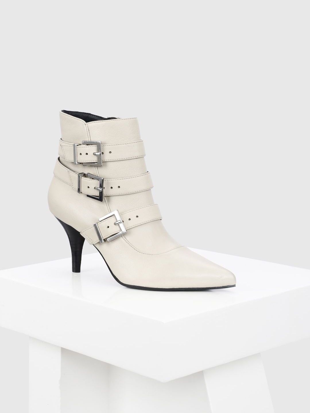

Oroh Women Leather Mid-Top Boots, White
