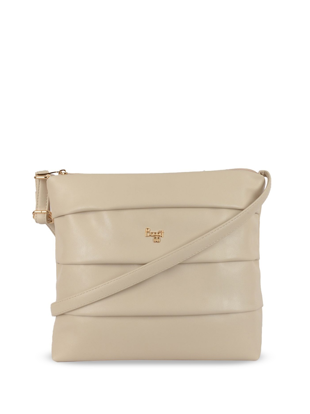 

Baggit Women Solid Structured Hobo Bag, Beige