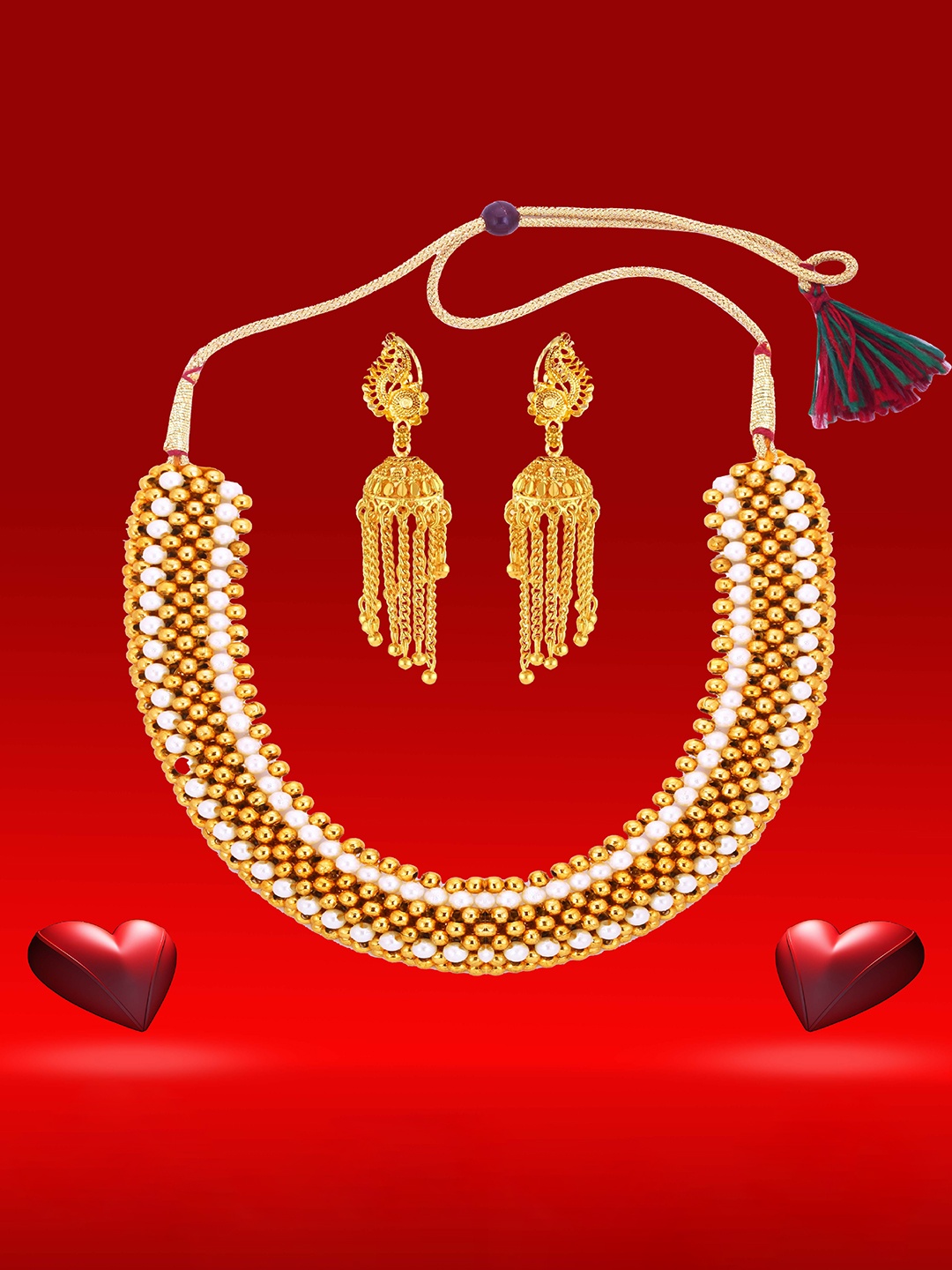 

Heer Collection Gold-Plated Beaded Jewellery Set