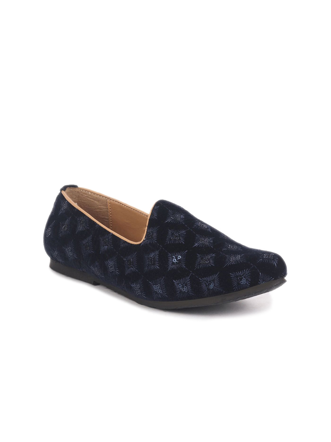 

FAUSTO Men Textured Mojaris, Blue