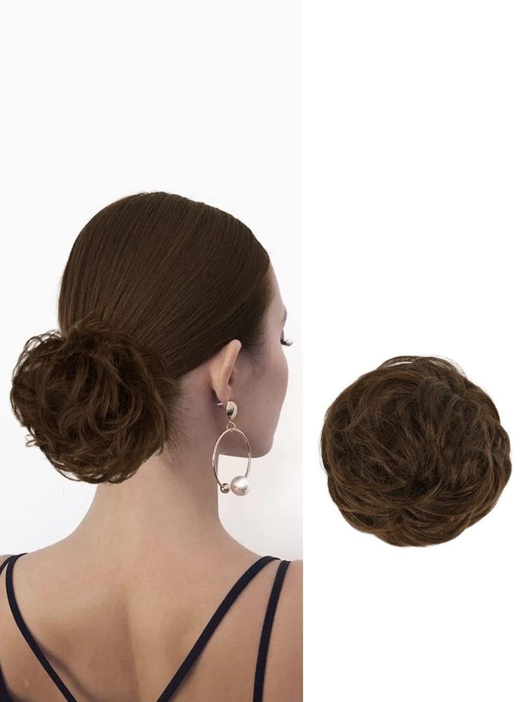 

D-Divine Halo Curly Bun Hair Extensions- Brown