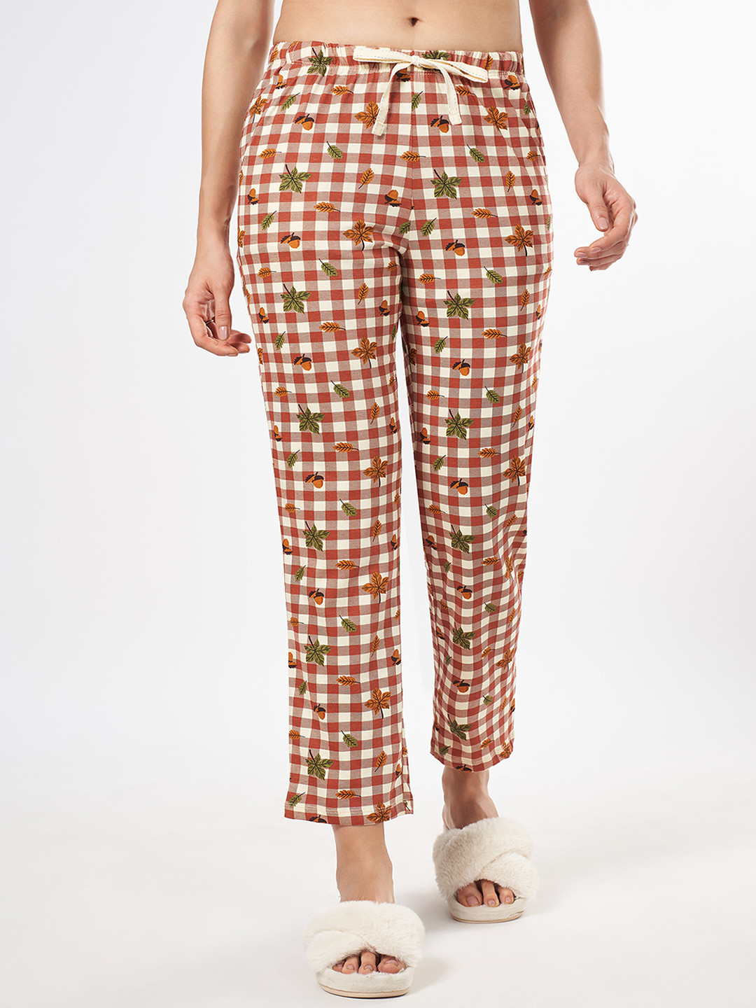 

Dreamz by Pantaloons Women Printed Cotton Lounge Pants, Pink