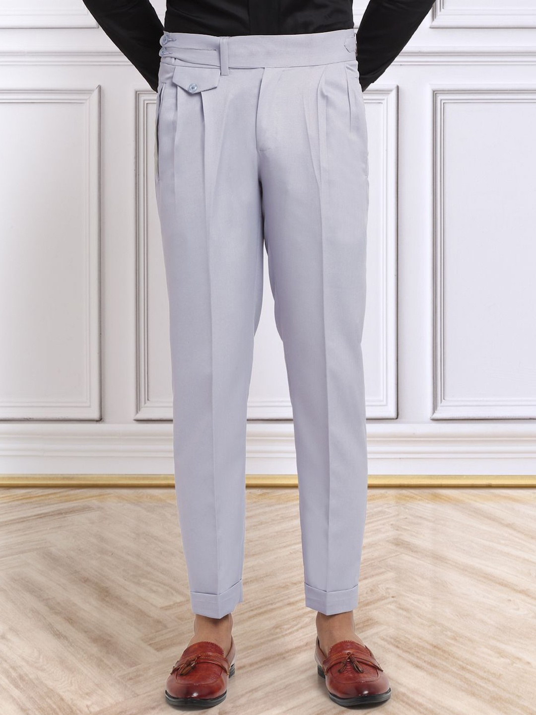 

KLOTTHE Men Italian Gurkha Pants, Grey