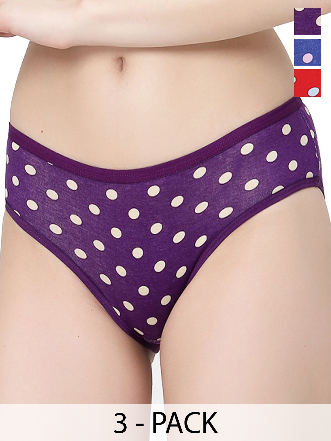 

Docare Women Pack of 3 Printed Bikini Briefs, Blue