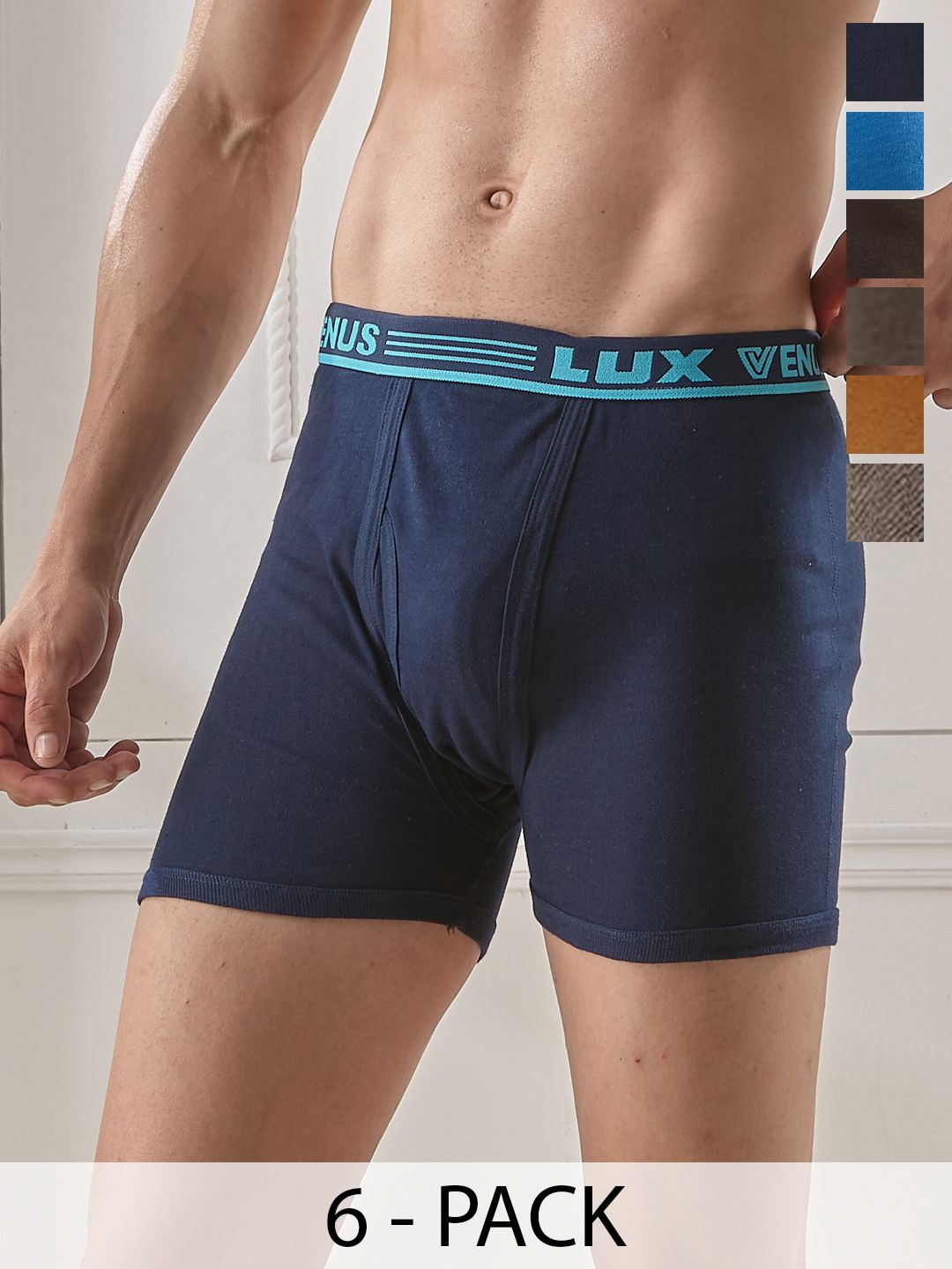 

LUX VENUS Pack of 6 Assorted Men Cotton Trunk NW1_VENUS_FCD_DRW_AST_95_6PC