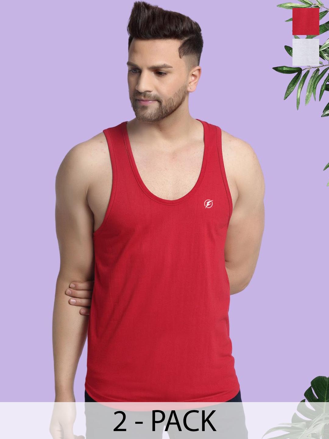 

Friskers Men Pack Of 2 Cotton Innerwear Vests C-02-14, White