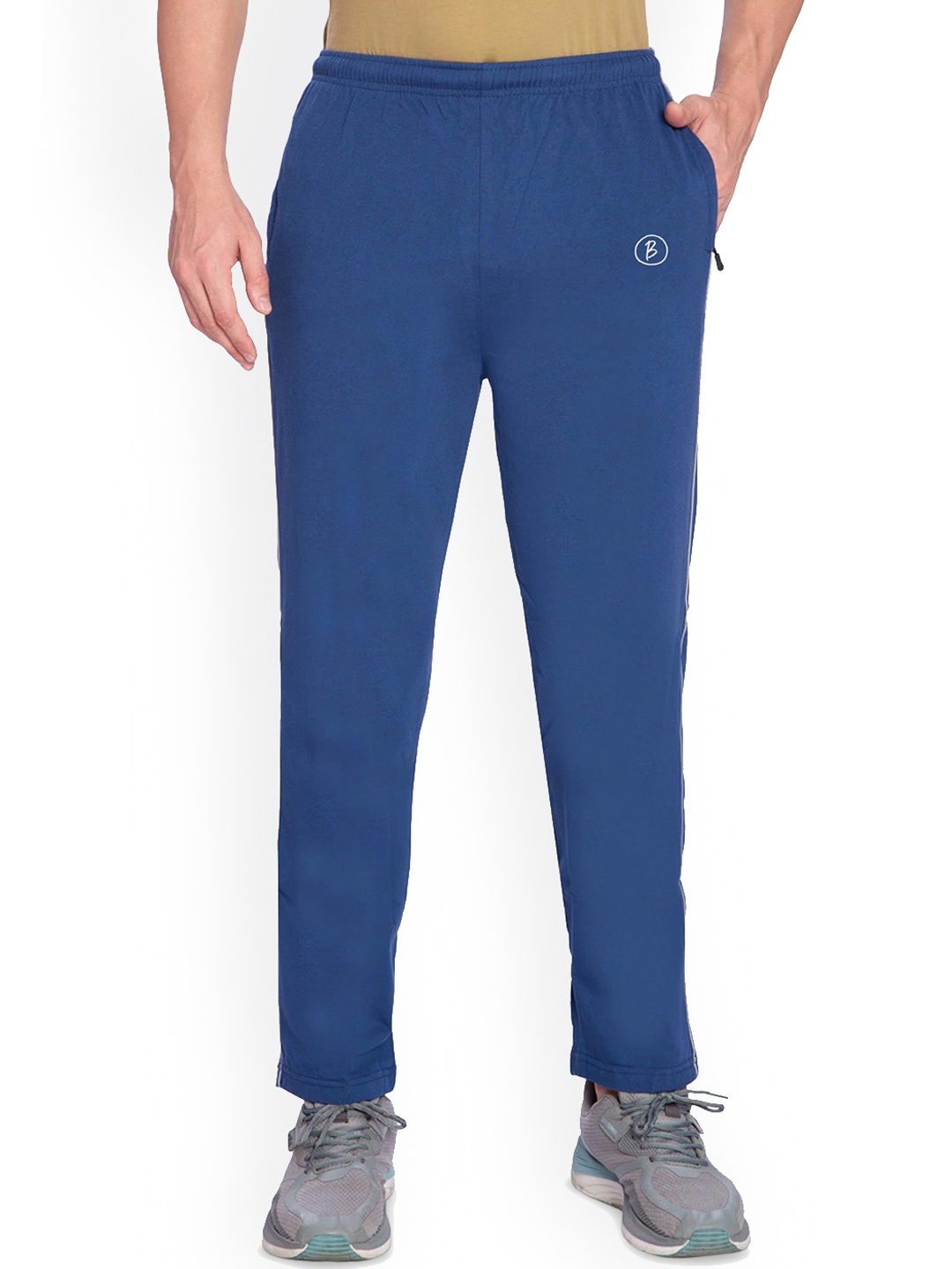 

BAESD Men Cotton Mid Rise Track Pants, Blue