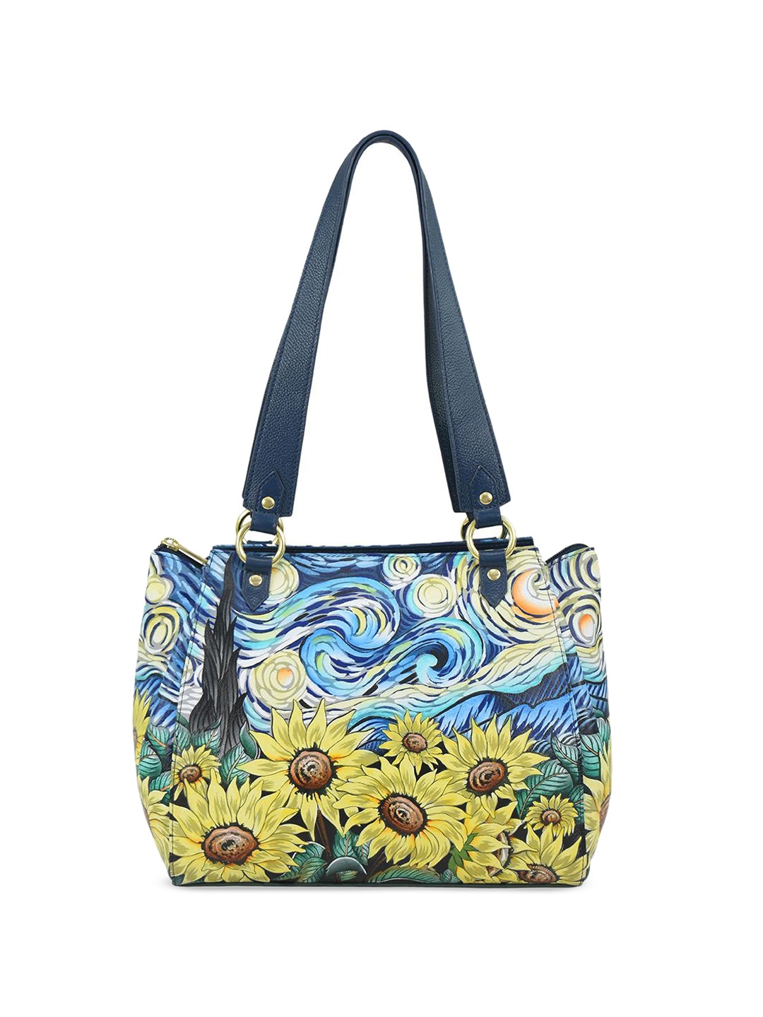 

Anuschka Women Floral Printed Swagger Leather Shoulder Bag, Yellow