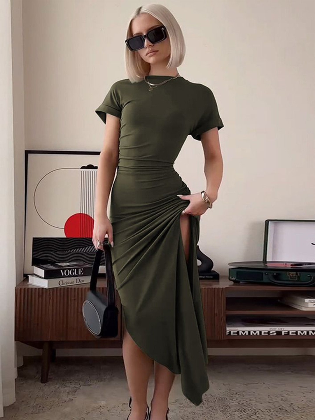 

LULU & SKY Women Short Sleeves Maxi Dress, Green