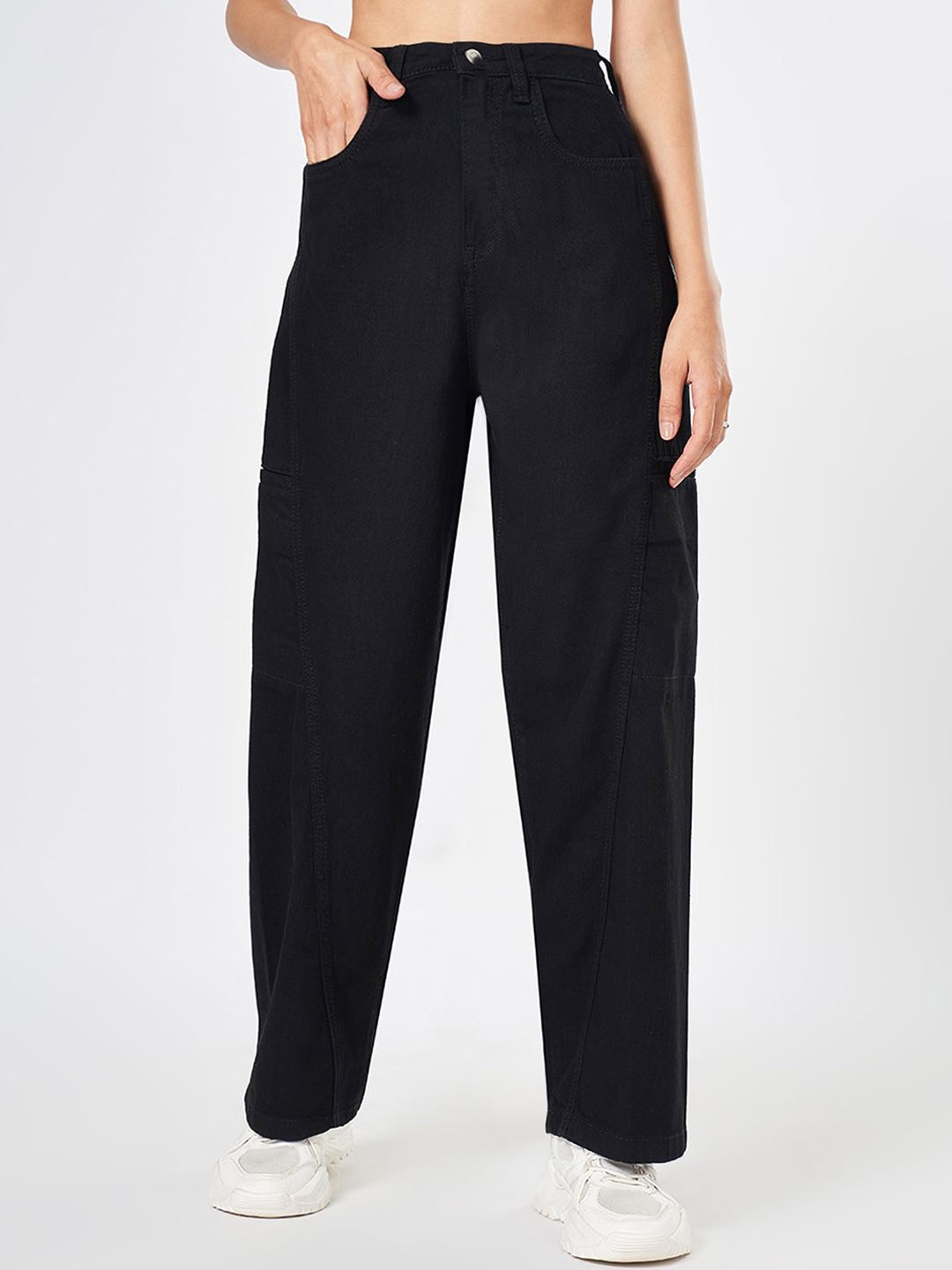

People Women Flared Clean Look Jeans, Black