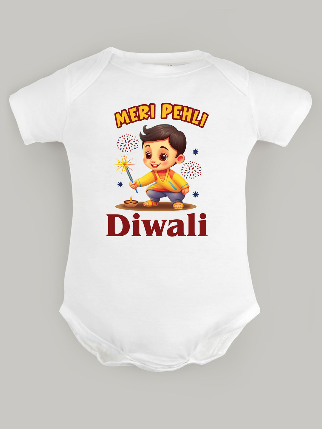 

FFLIRTYGO Kids Infant Printed Pure Cotton Bodysuit, White