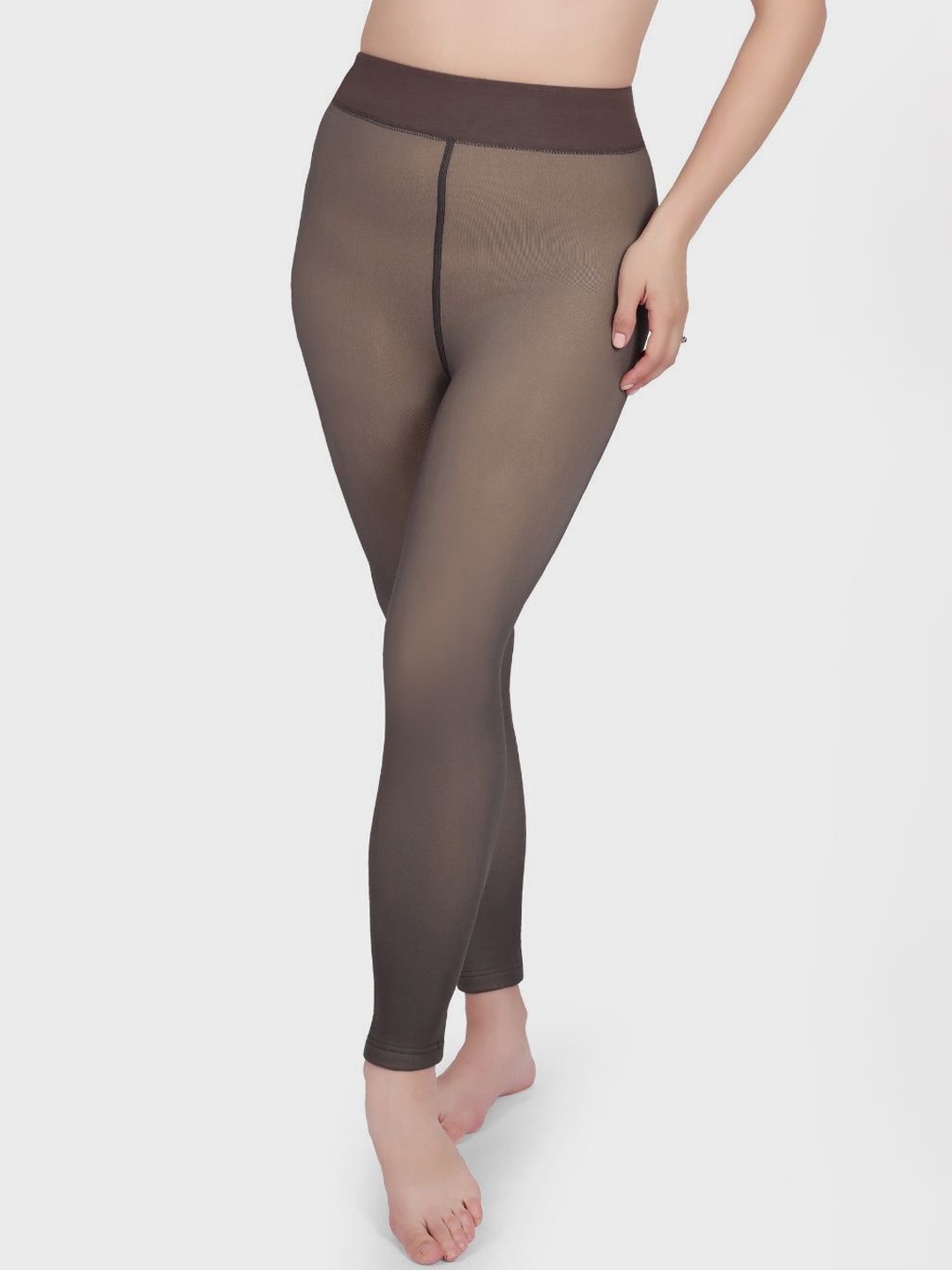 

Luella Women Semi-Sheer Shapewear Stockings, Coffee brown