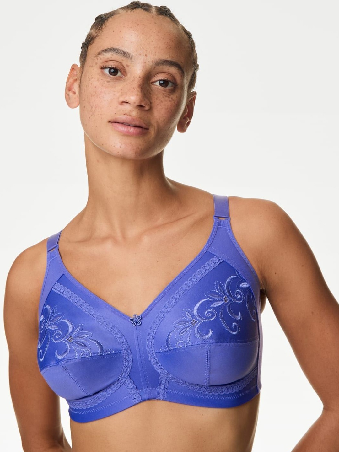 

Marks & Spencer Floral Full Coverage Everyday Bra, Blue