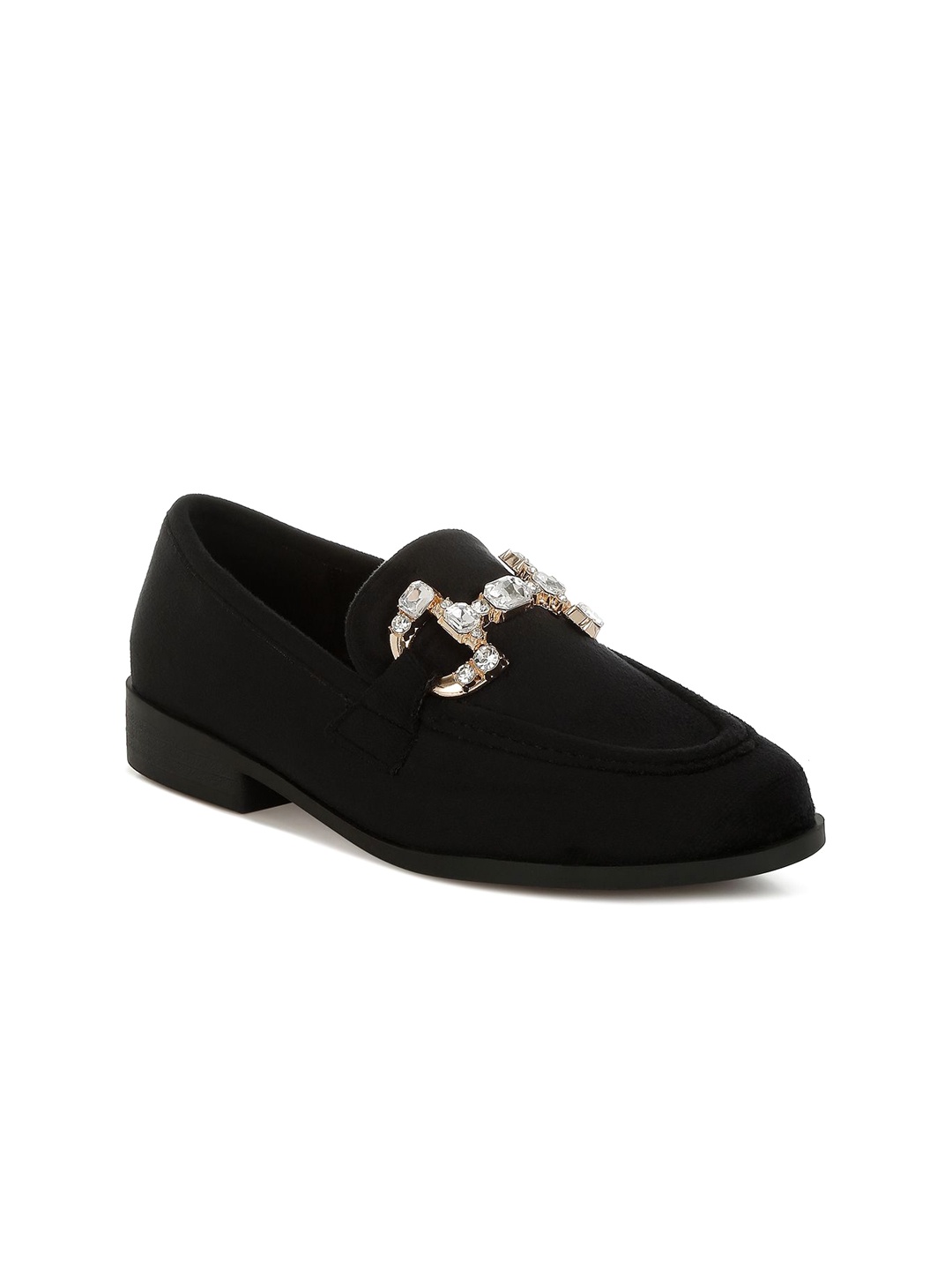 

RAG & CO Women Embellished Horsebit Loafers, Black