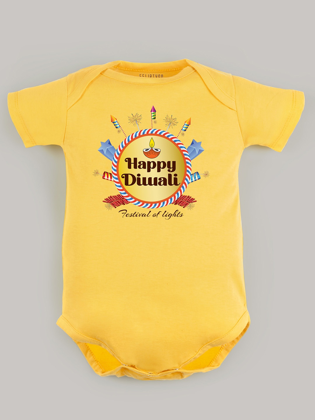 

FFLIRTYGO Kids Cotton Printed Bodysuit, Yellow