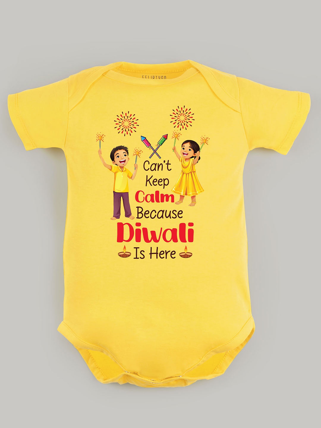 

FFLIRTYGO Kids Infants Printed Cotton Bodysuit, Yellow