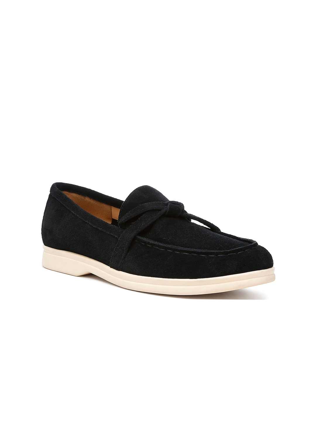 

RAG & CO Women Suede Loafers, Black
