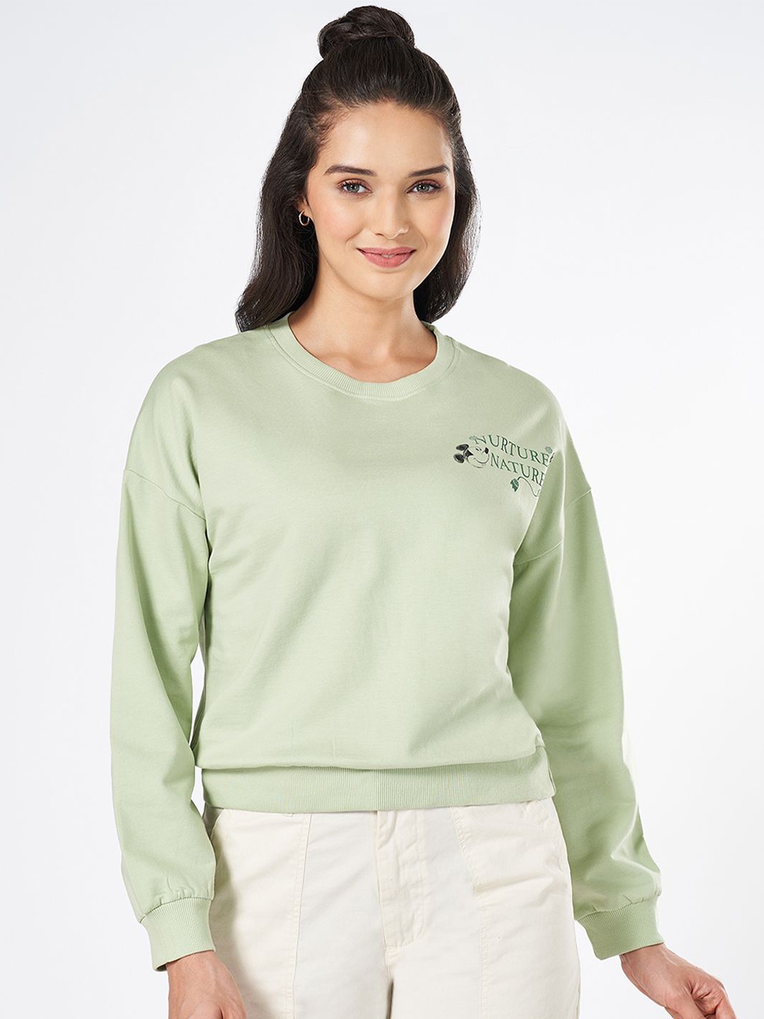 

Honey by Pantaloons Women Cotton Pullover Sweatshirt, Olive