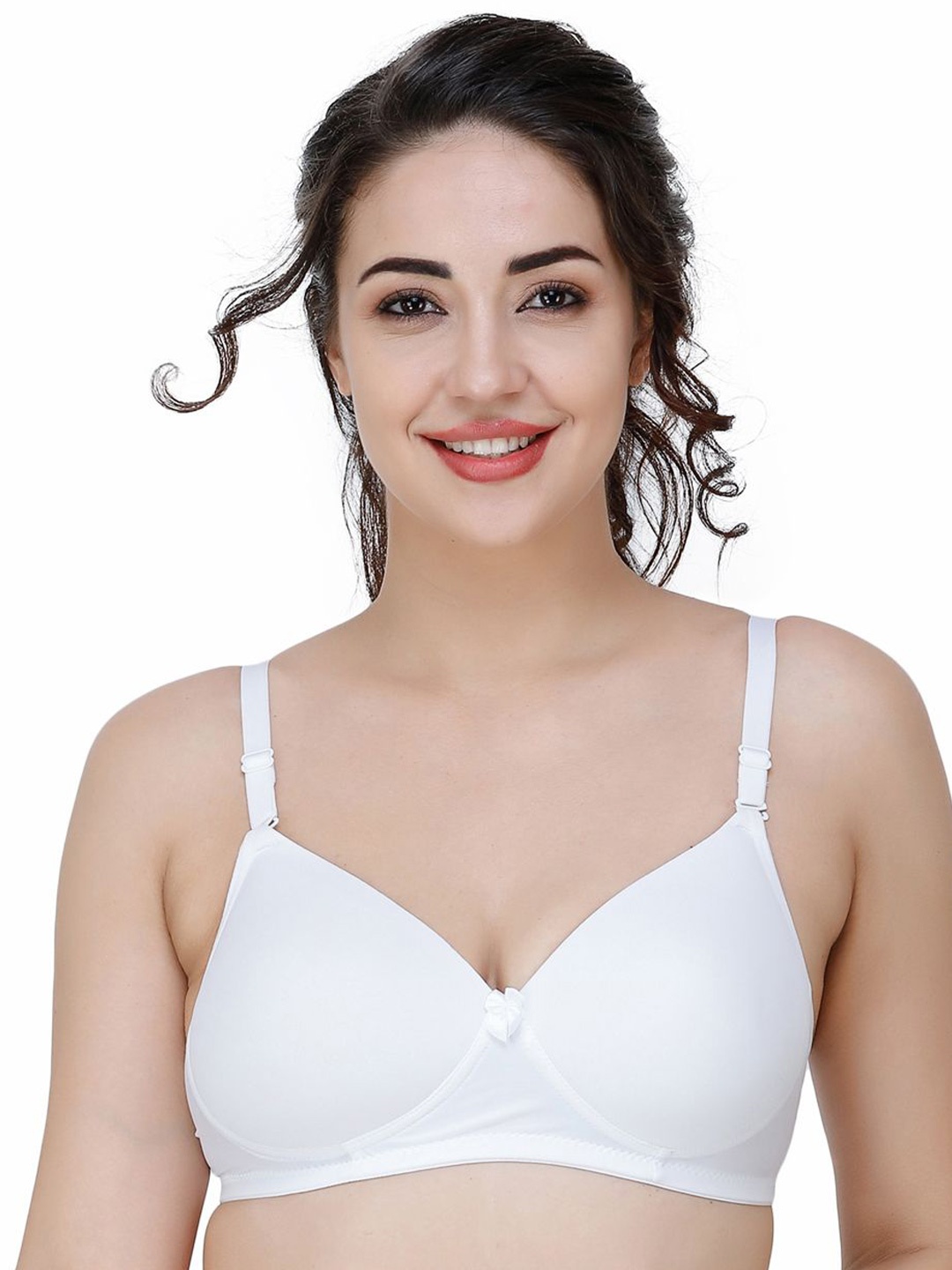 

College Girl Full Coverage Lightly Padded Seamless T-shirt Bra, White