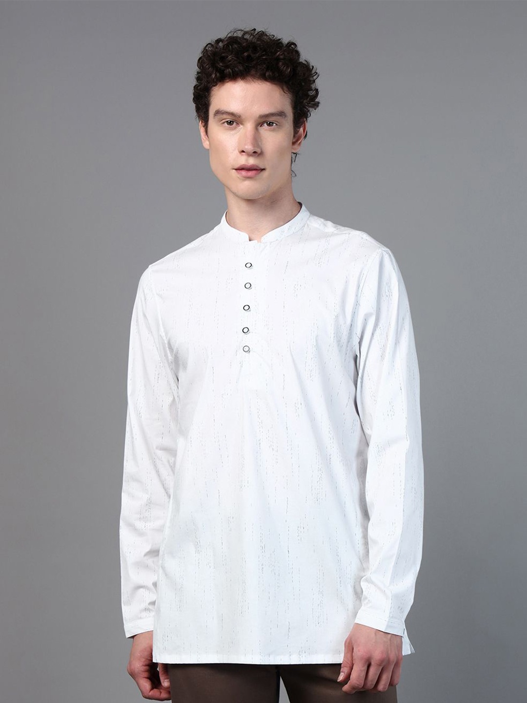 

DON VINO Men Comfort Slim Fit Opaque Printed Party Shirt, White