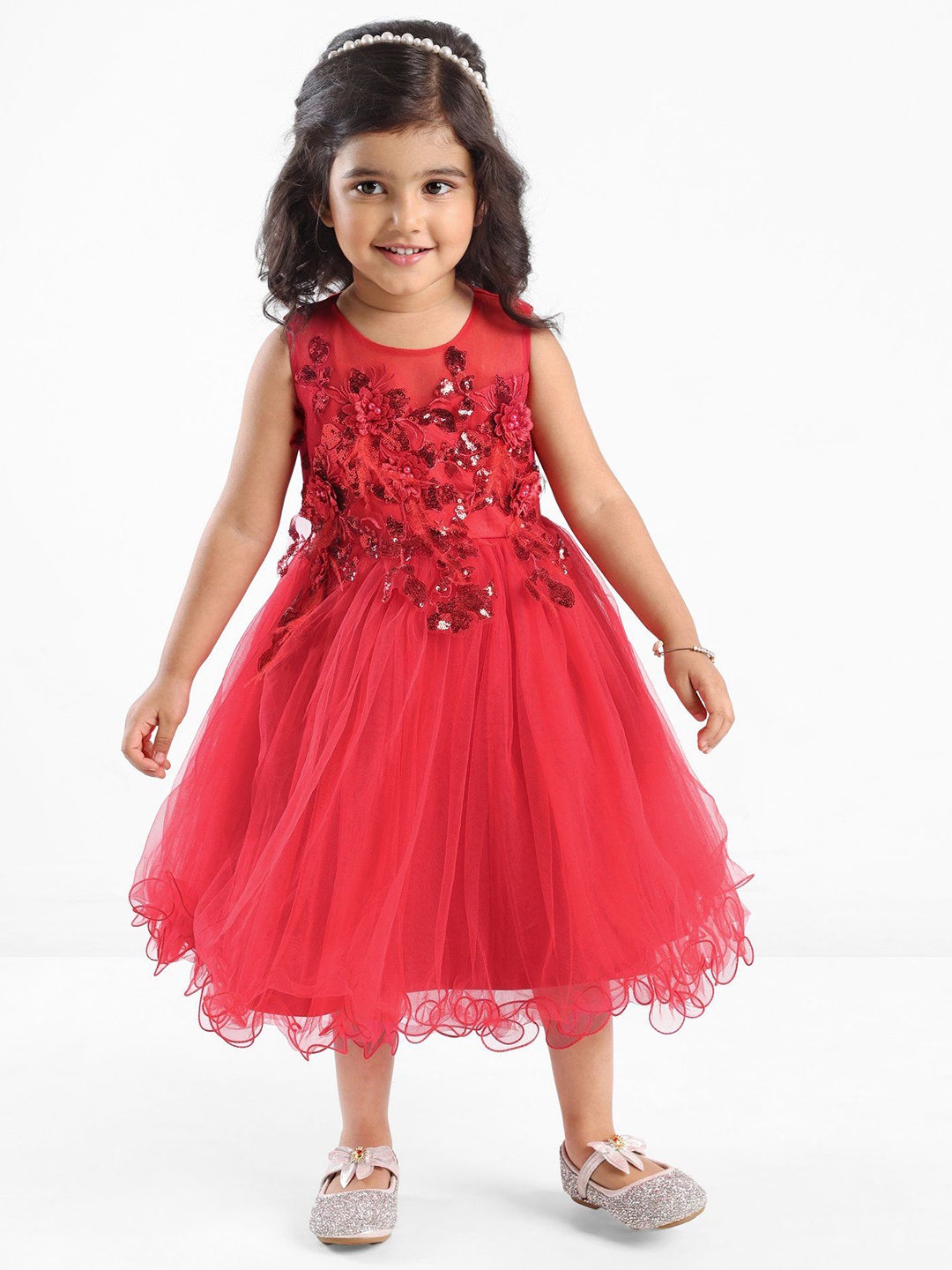 

Mark & Mia Girls Embellished Fit & Flare Dress, Red