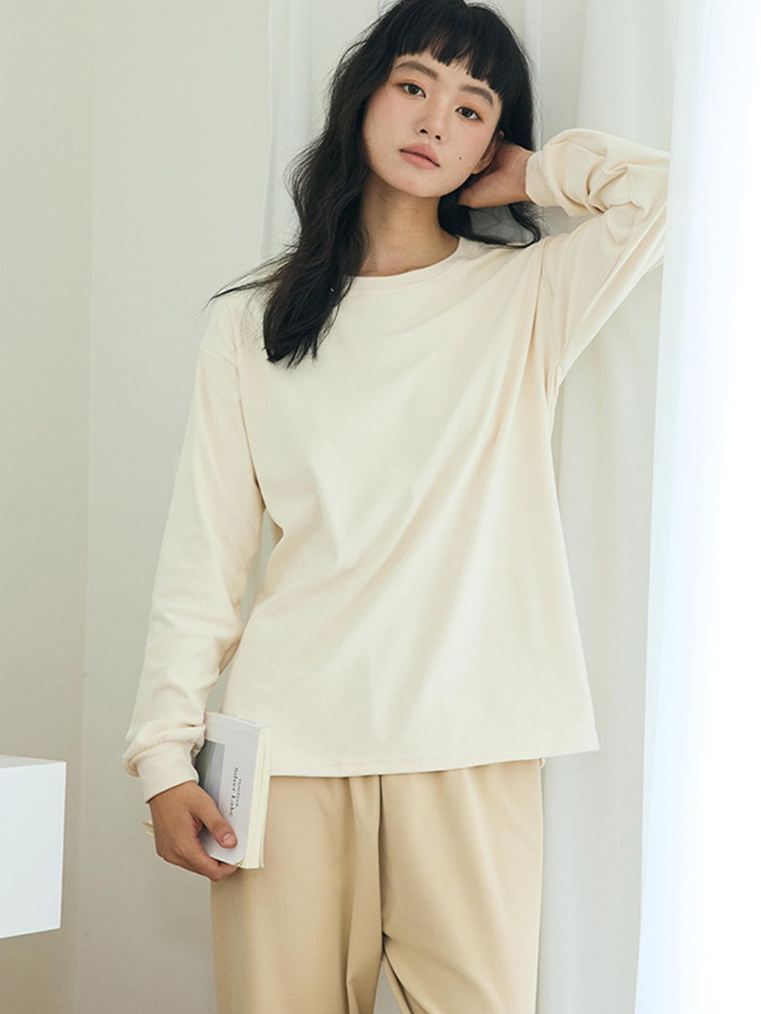 

LULU & SKY Women Top With Pyjama Night suit, Beige
