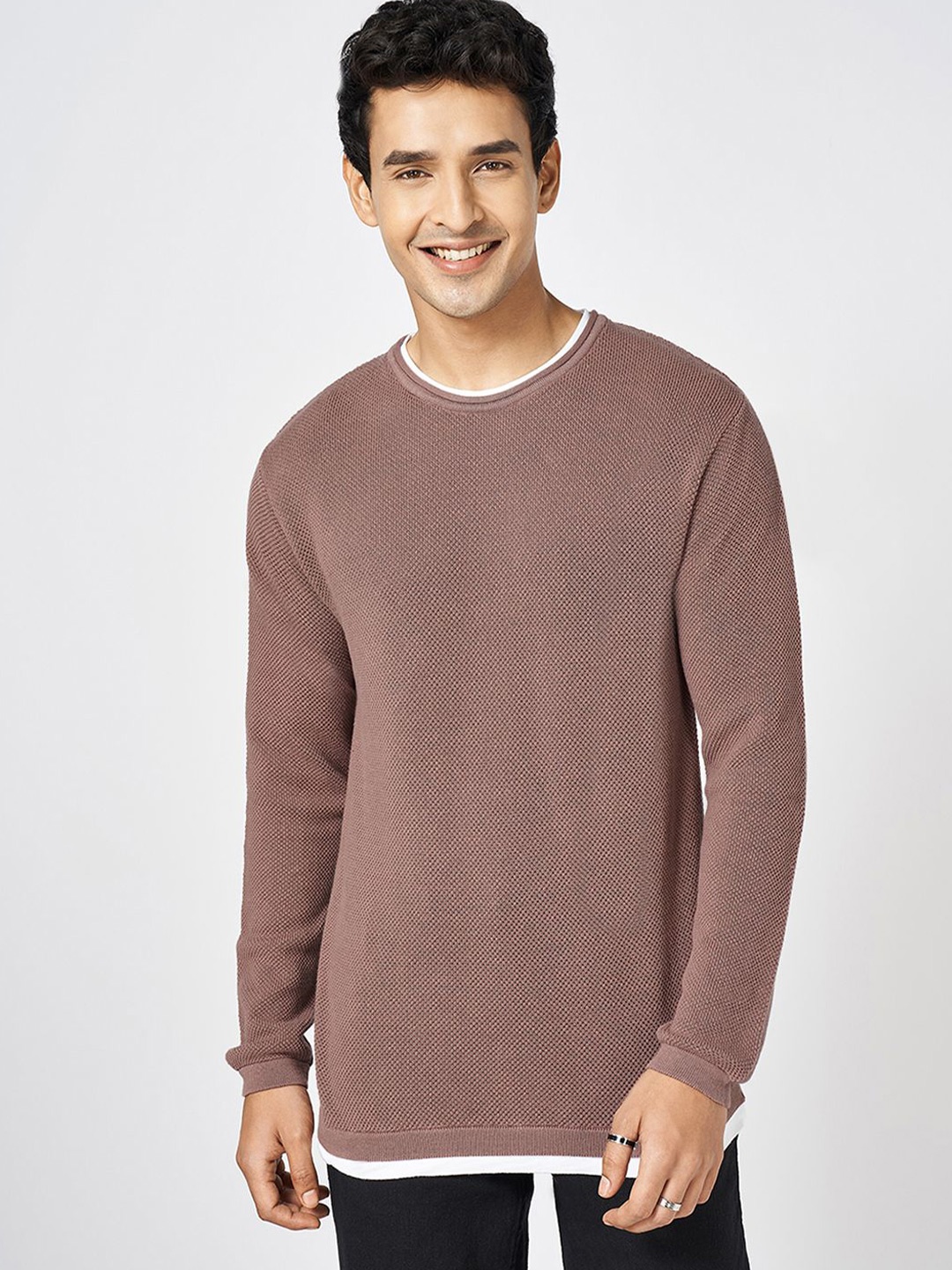 

People Men Winter Pullover, Mauve