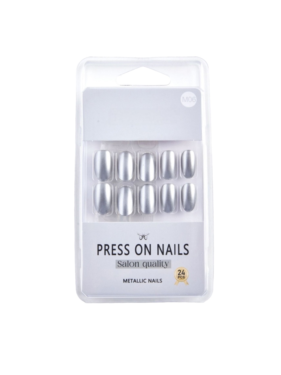 

RANORE Metallic 24-Pcs Press-On Nails - M06 Silver
