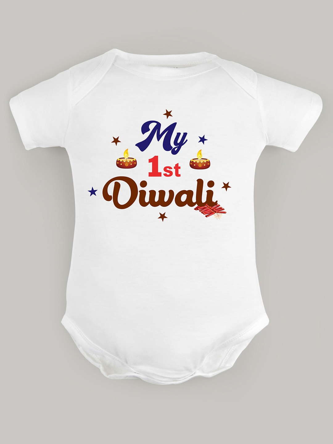 

FFLIRTYGO Infants Printed Pure Cotton Bodysuit, White