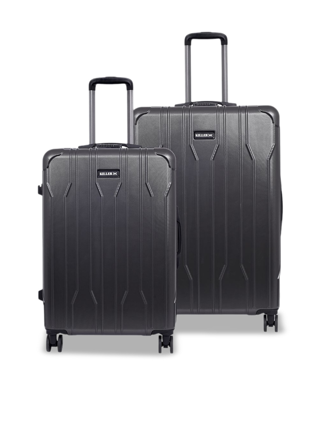 

Killer Set Of 2 Hard-Sided Large & Medium Trolley Suitcase, Grey