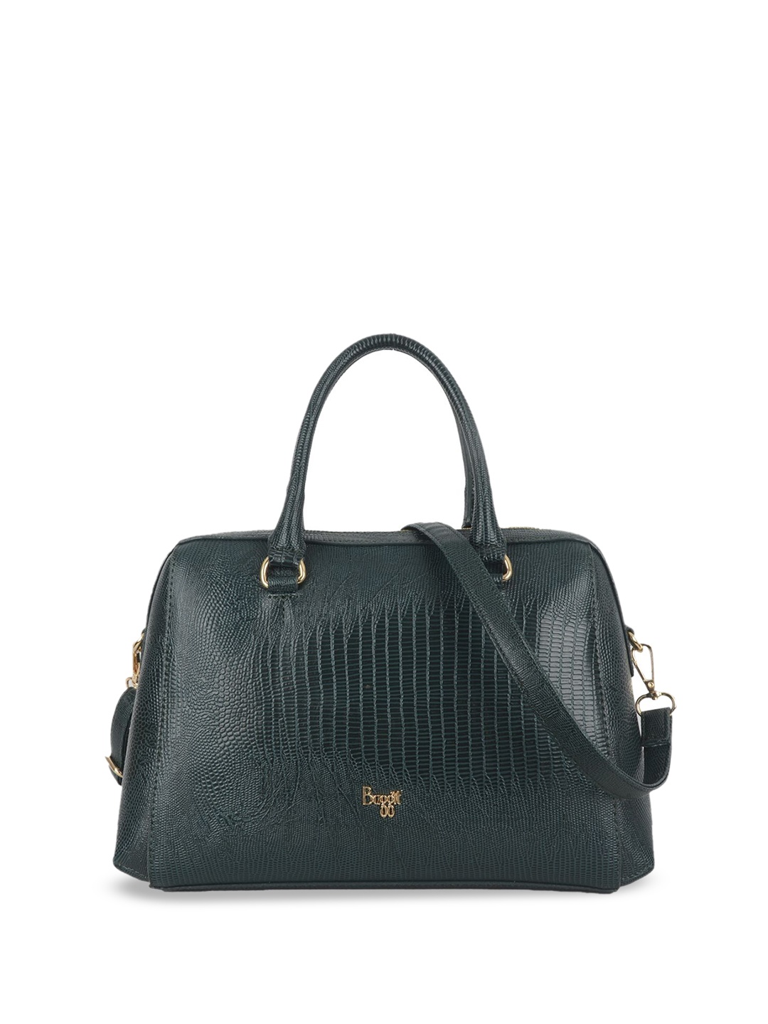 

Baggit Women Textured Baguette Handheld Bag, Green