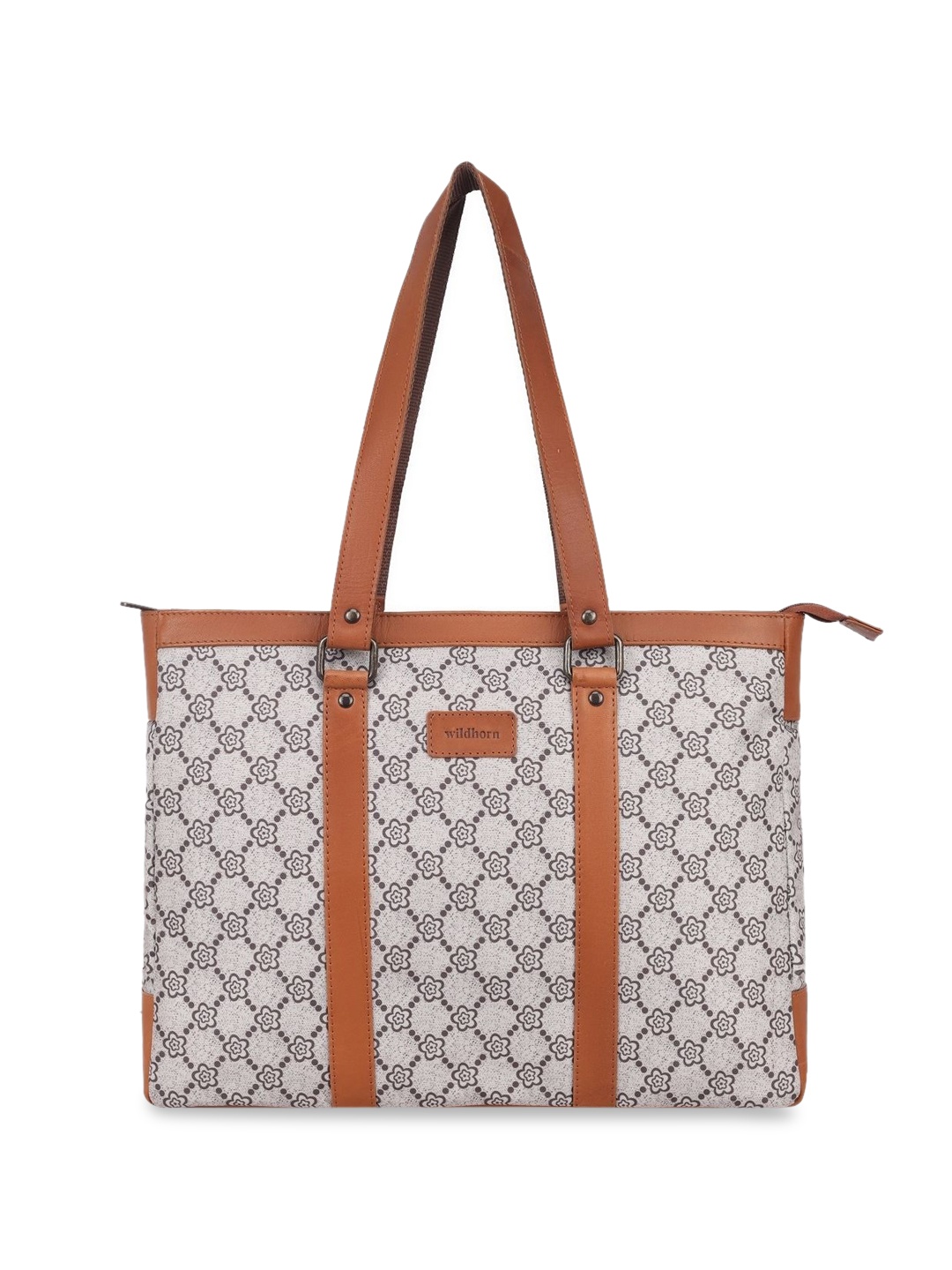 

WildHorn Women Floral Printed Structured Shoulder Bag, Beige