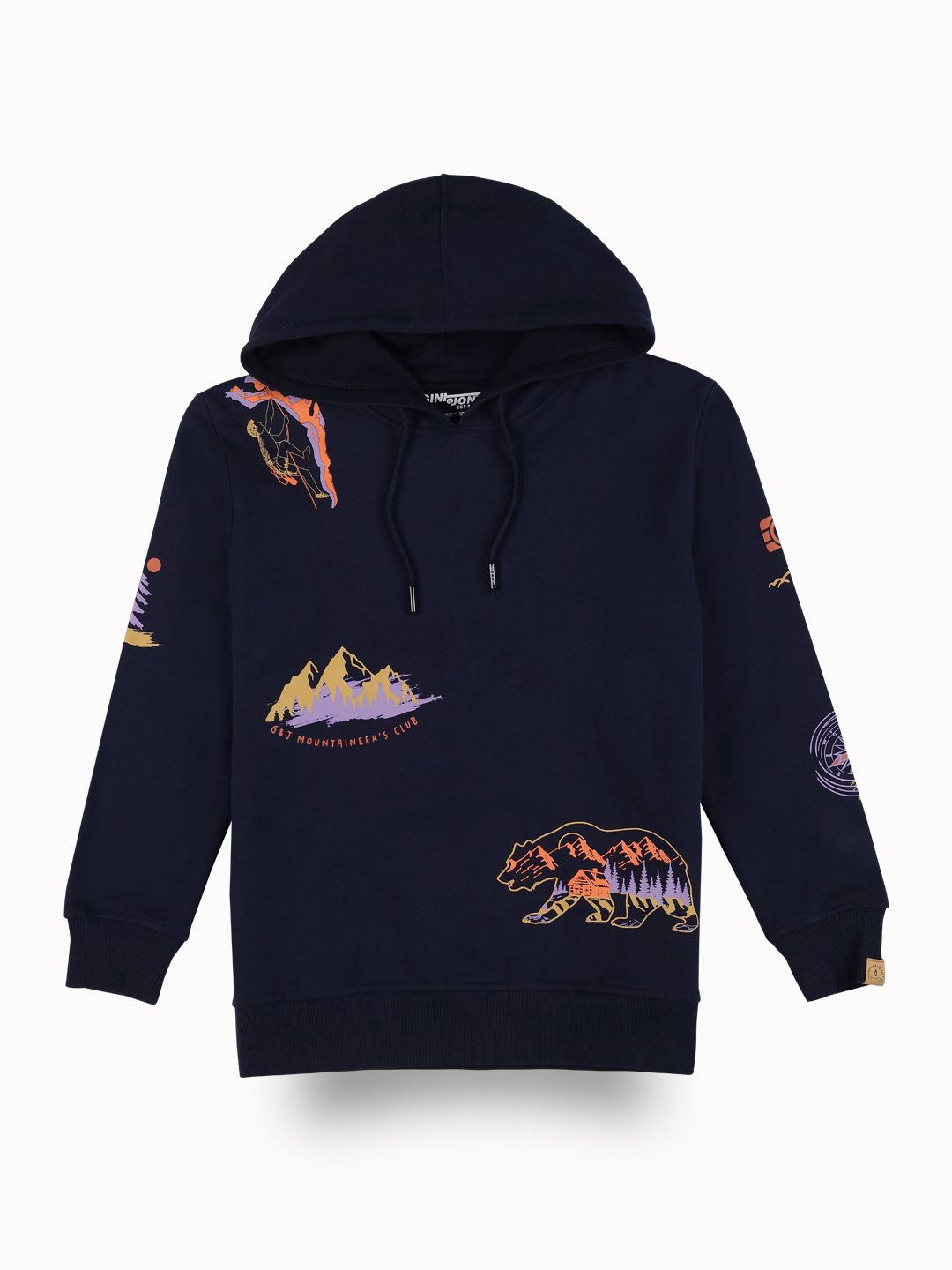 

Gini and Jony Boys Printed Hooded Casual Sweatshirt, Navy blue