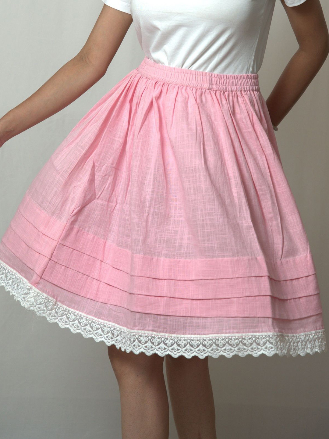 

SIDDHO HUM Women Pure Cotton Skorts Mini Skirt, Pink