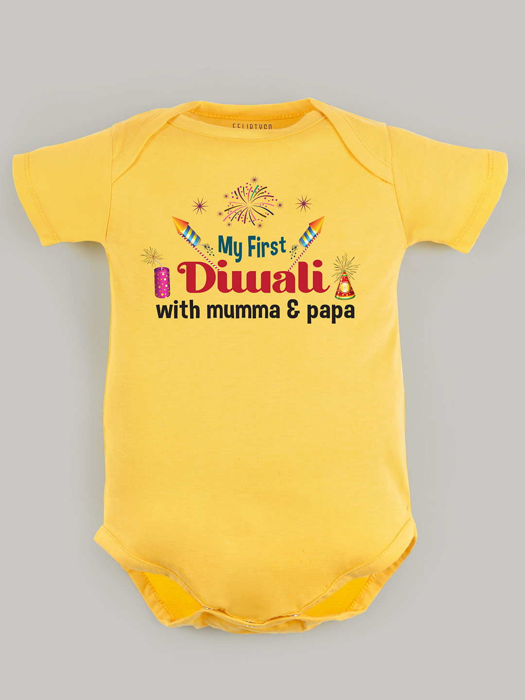 

FFLIRTYGO Kids Cotton Printed Bodysuit, Yellow