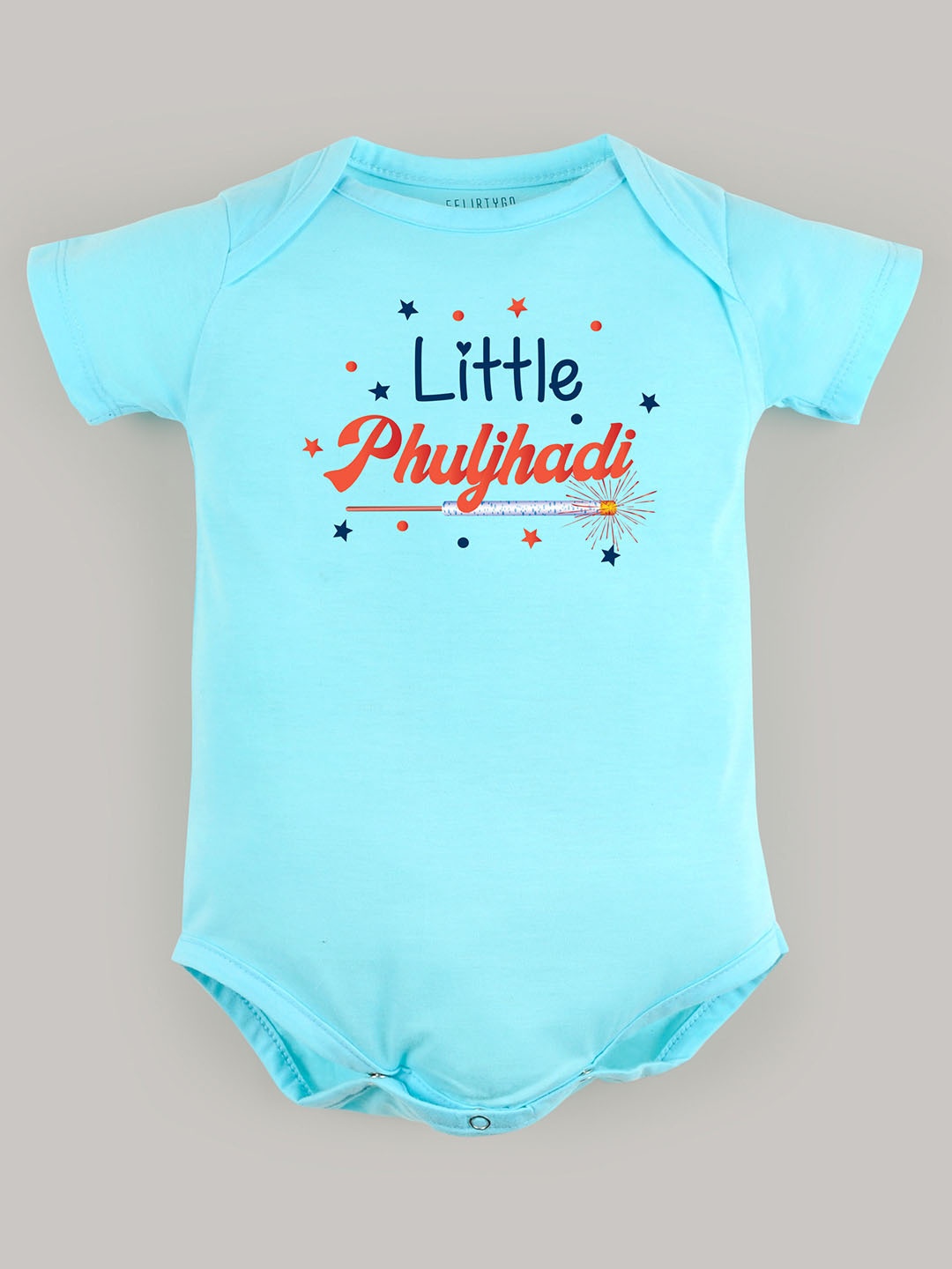 

FFLIRTYGO Kids Cotton Printed Bodysuit, Turquoise blue