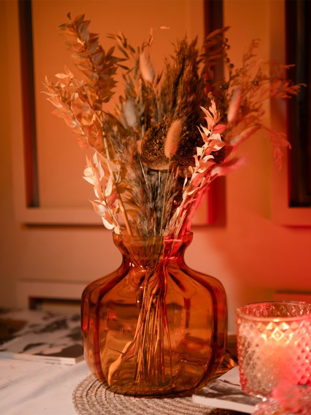 

ArteCasa Orange Coloured Marigold Charm Glass Vase