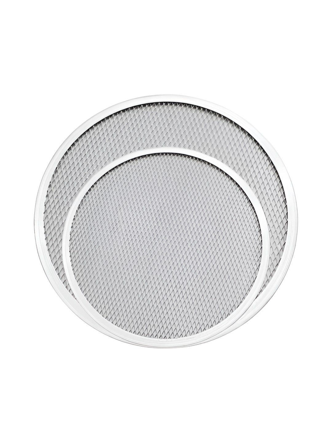 

HAZEL 2 Pieces Pizza Mesh Screen Aluminum Trays, Silver