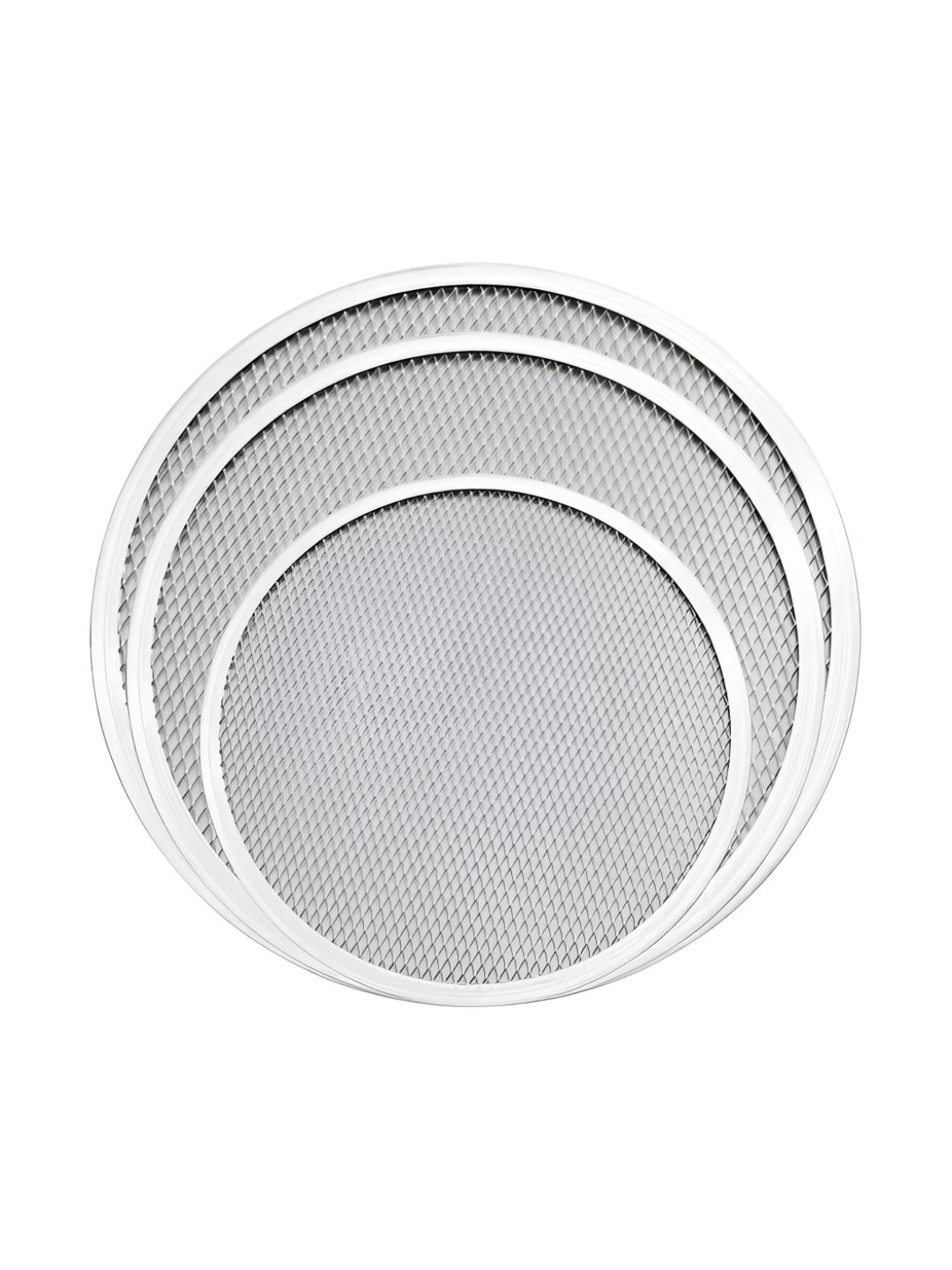 

HAZEL 3 Pieces Pizza Mesh Screen Aluminum Trays, Silver