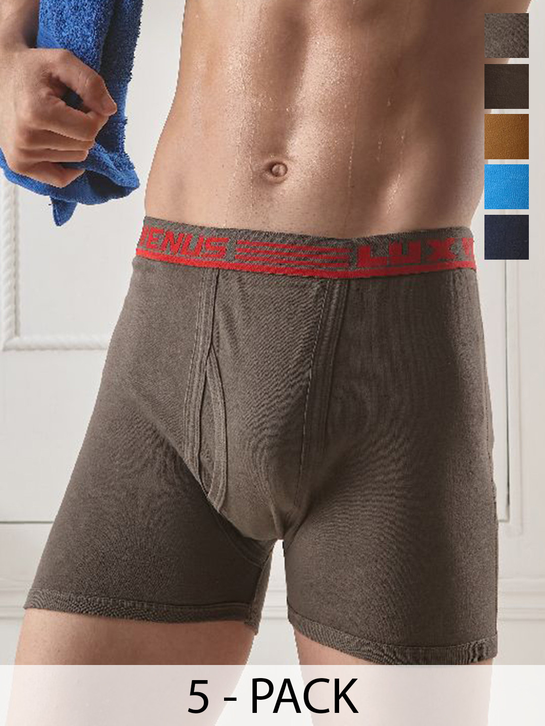 

LUX VENUS Pack of 6 Assorted Men Cotton Trunk NW1_VENUS_FCD_DRW_AST_75_6PC, Blue
