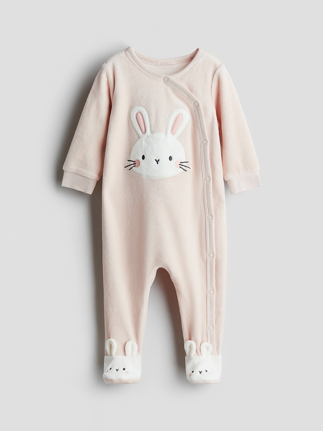 

H&M Infant Boys Pink Printed Cotton Sleepsuit