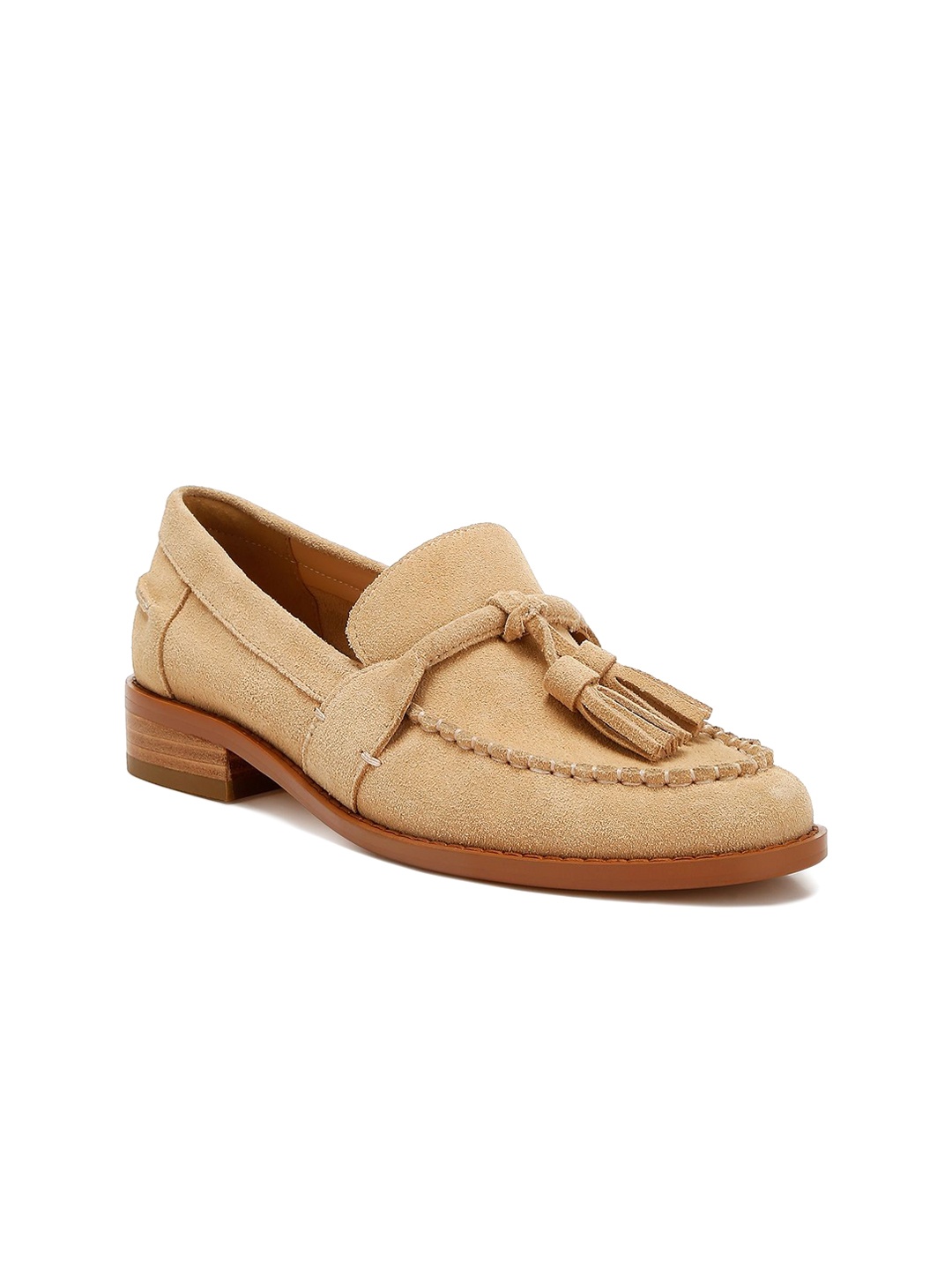 

RAG & CO Women Suede Casual Shoes Loafers, Beige