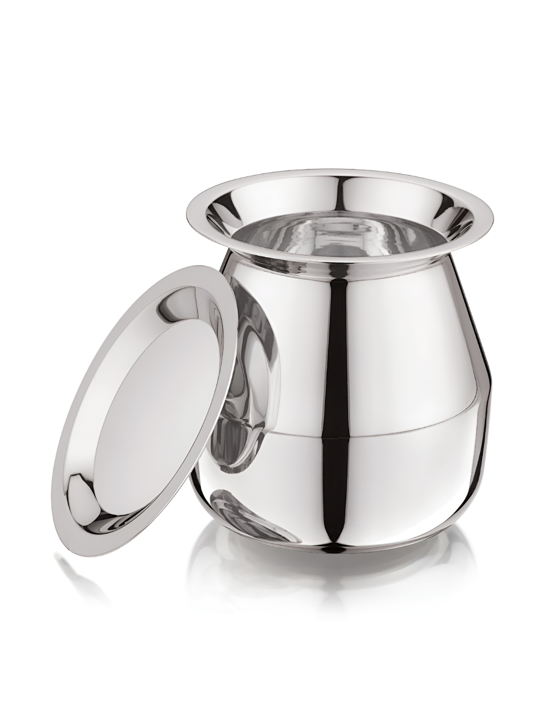 

MUKTI Stainless Steel Amrit Lota With Cover - 750ml, Silver