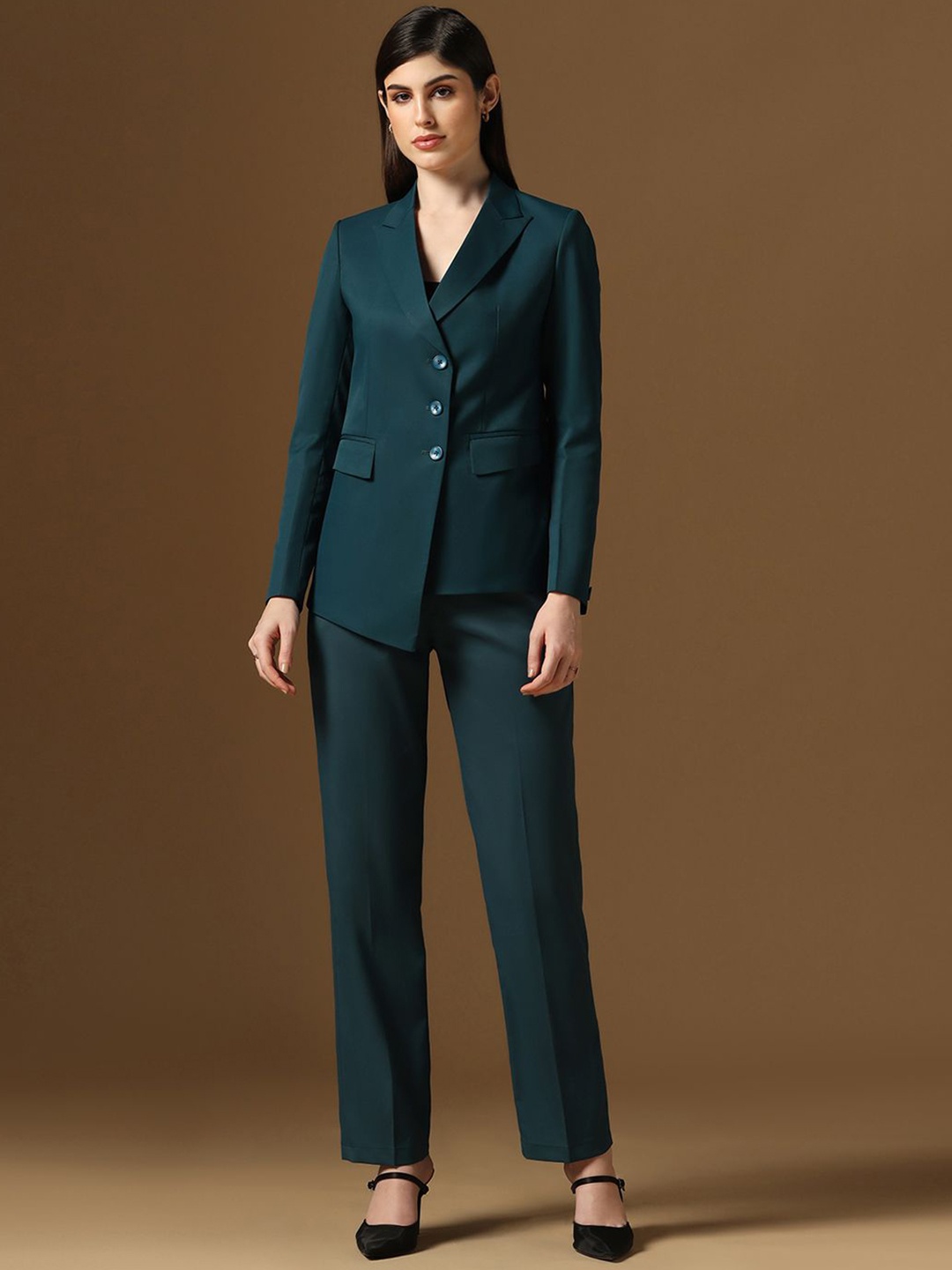 

TAHVO Women Single-Breasted Two-Piece Formal Suits, Blue