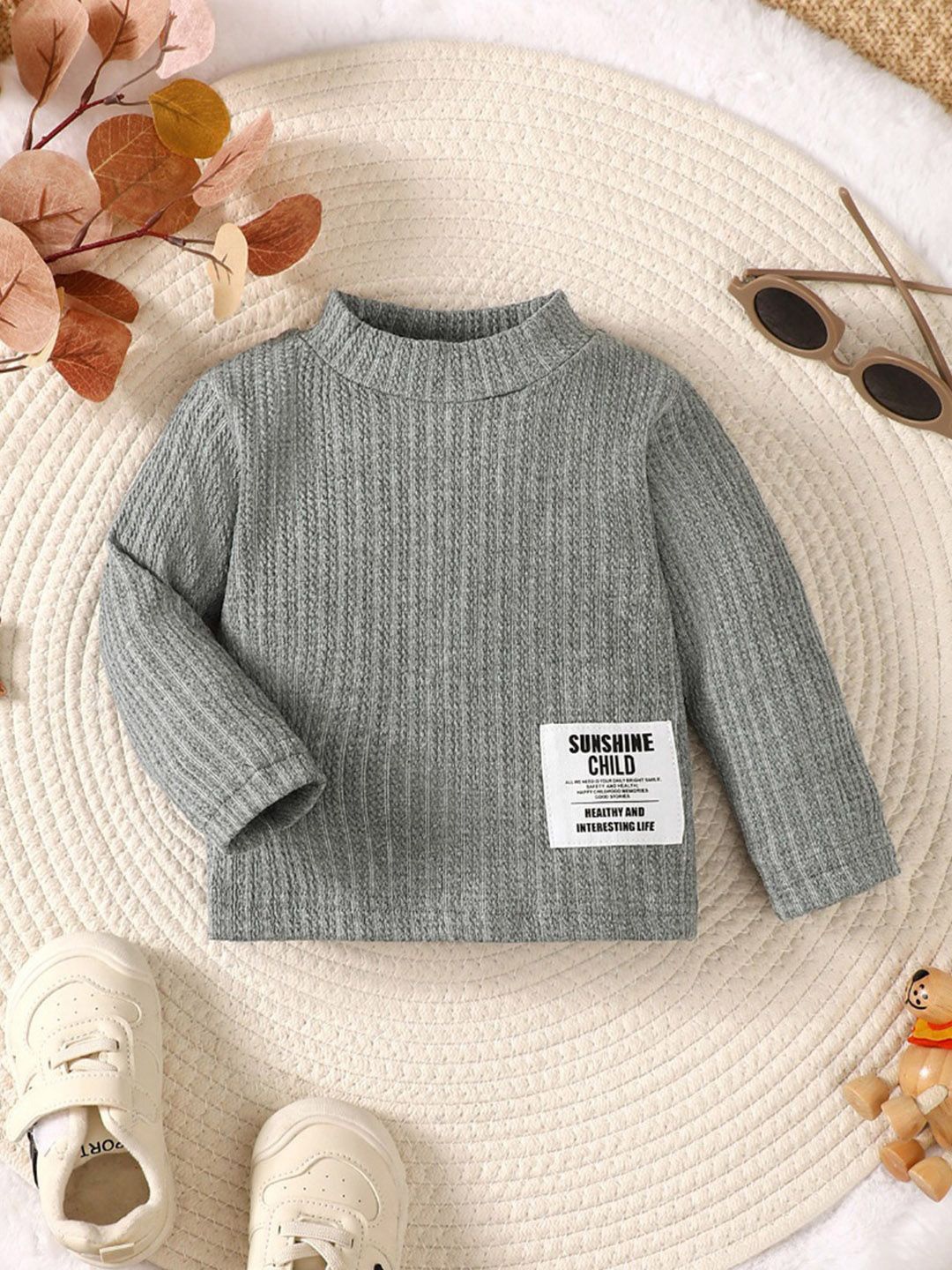 

INCLUD Boys Striped Pullover, Grey